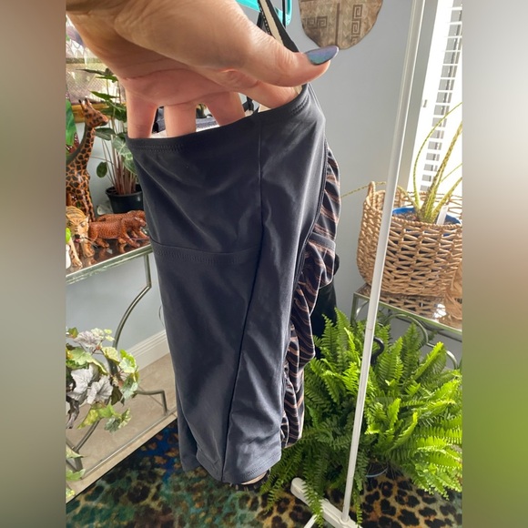 Ava & Viv Bathing Suit Size 22W Brown Black One piece Striped Plus Size Stretchy - Picture 5 of 10